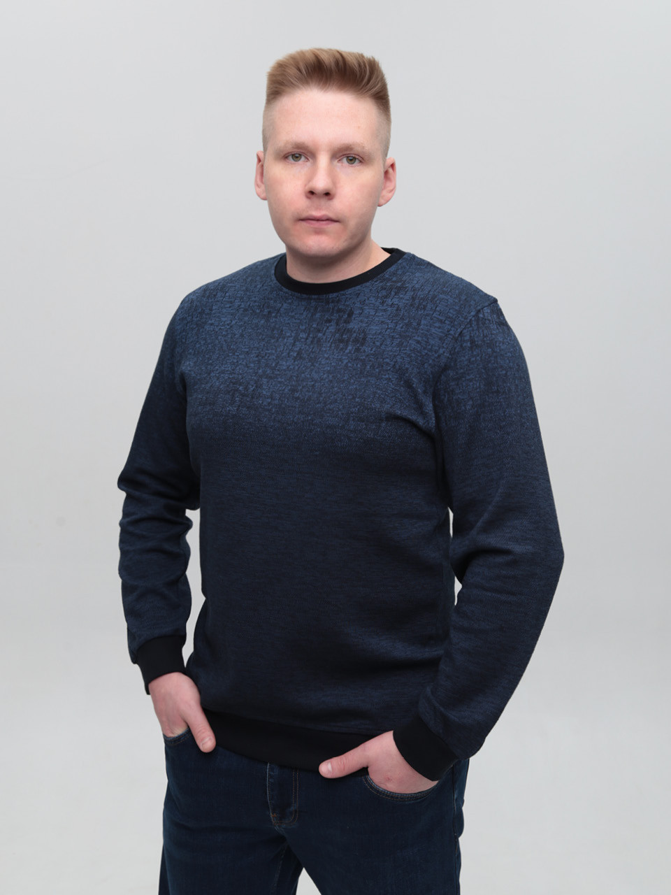 Джемпер чоловічий темно-синій тонкий 8301-1