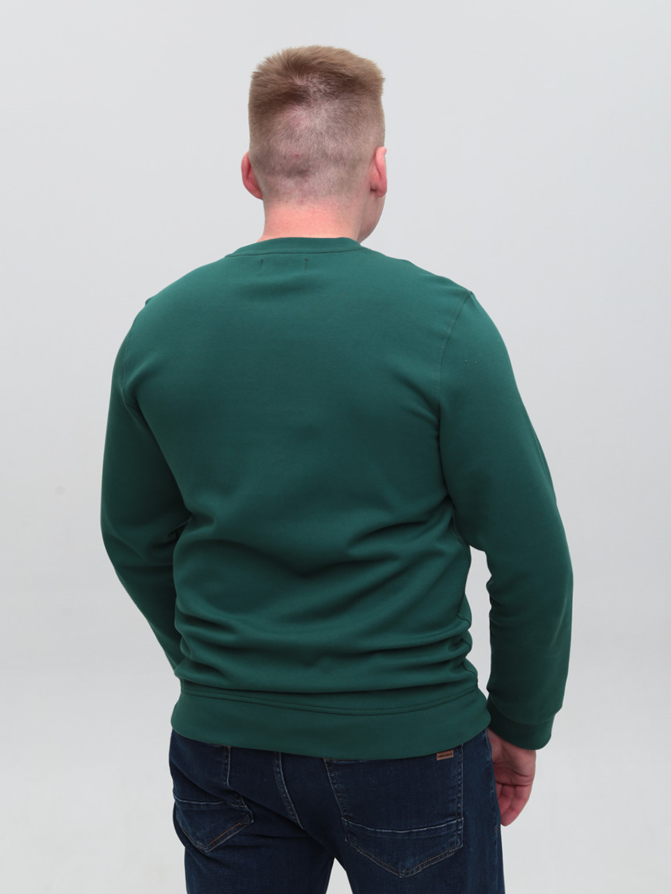 Світшот чоловічий зелений однотонний 8503-3