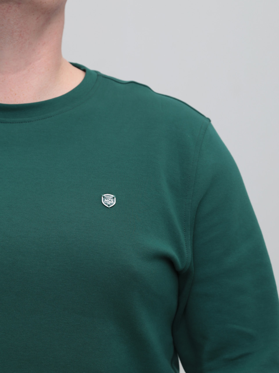 Світшот чоловічий зелений однотонний 8503-3