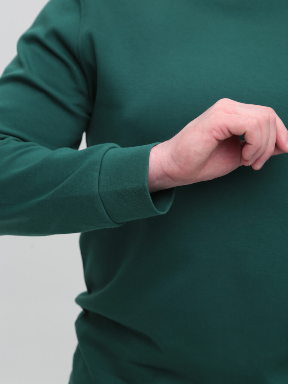 Світшот чоловічий зелений однотонний 8503-3