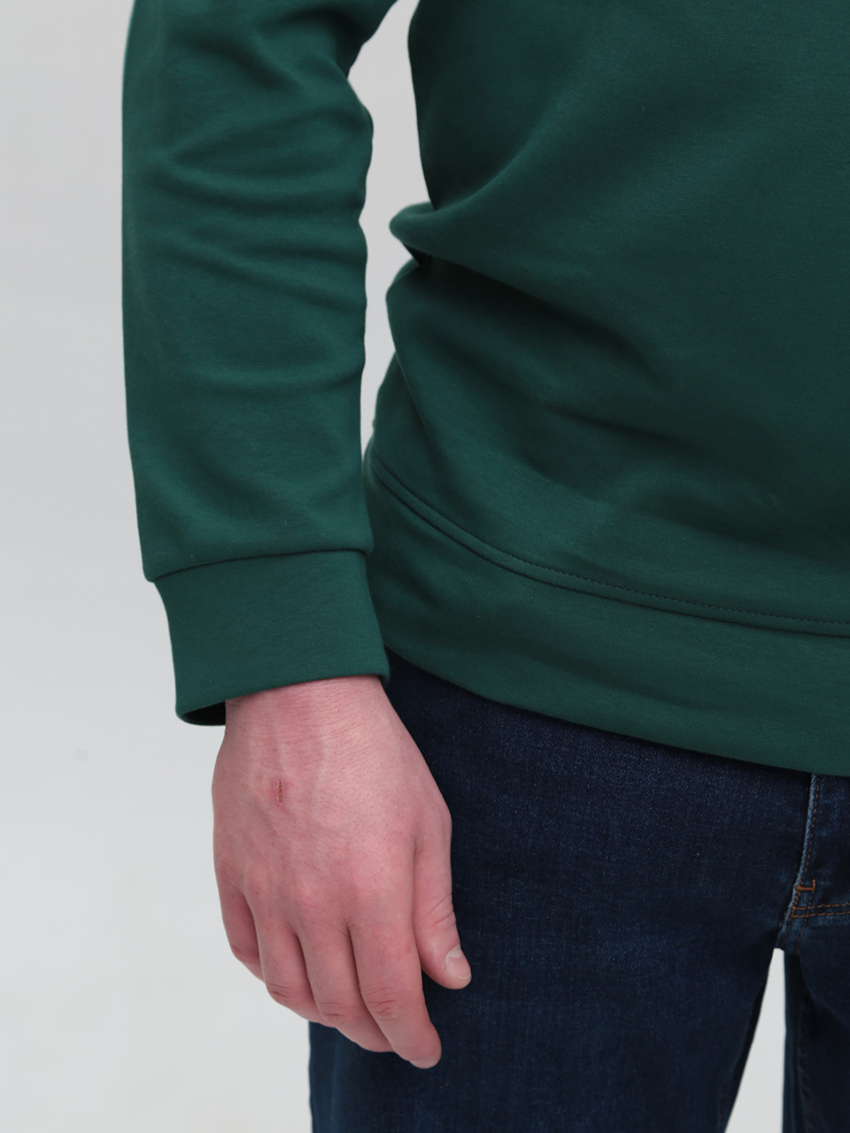 Світшот чоловічий зелений однотонний 8503-3