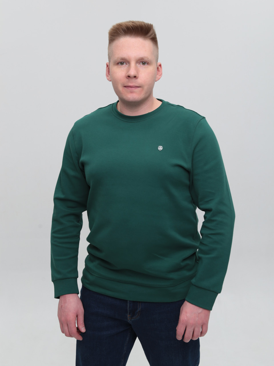 Світшот чоловічий зелений однотонний 8503-3