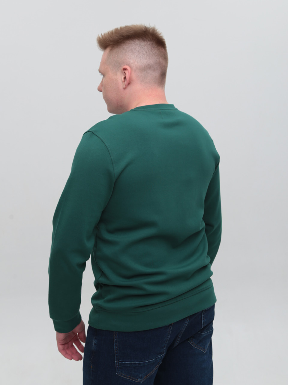 Світшот чоловічий зелений однотонний 8503-3