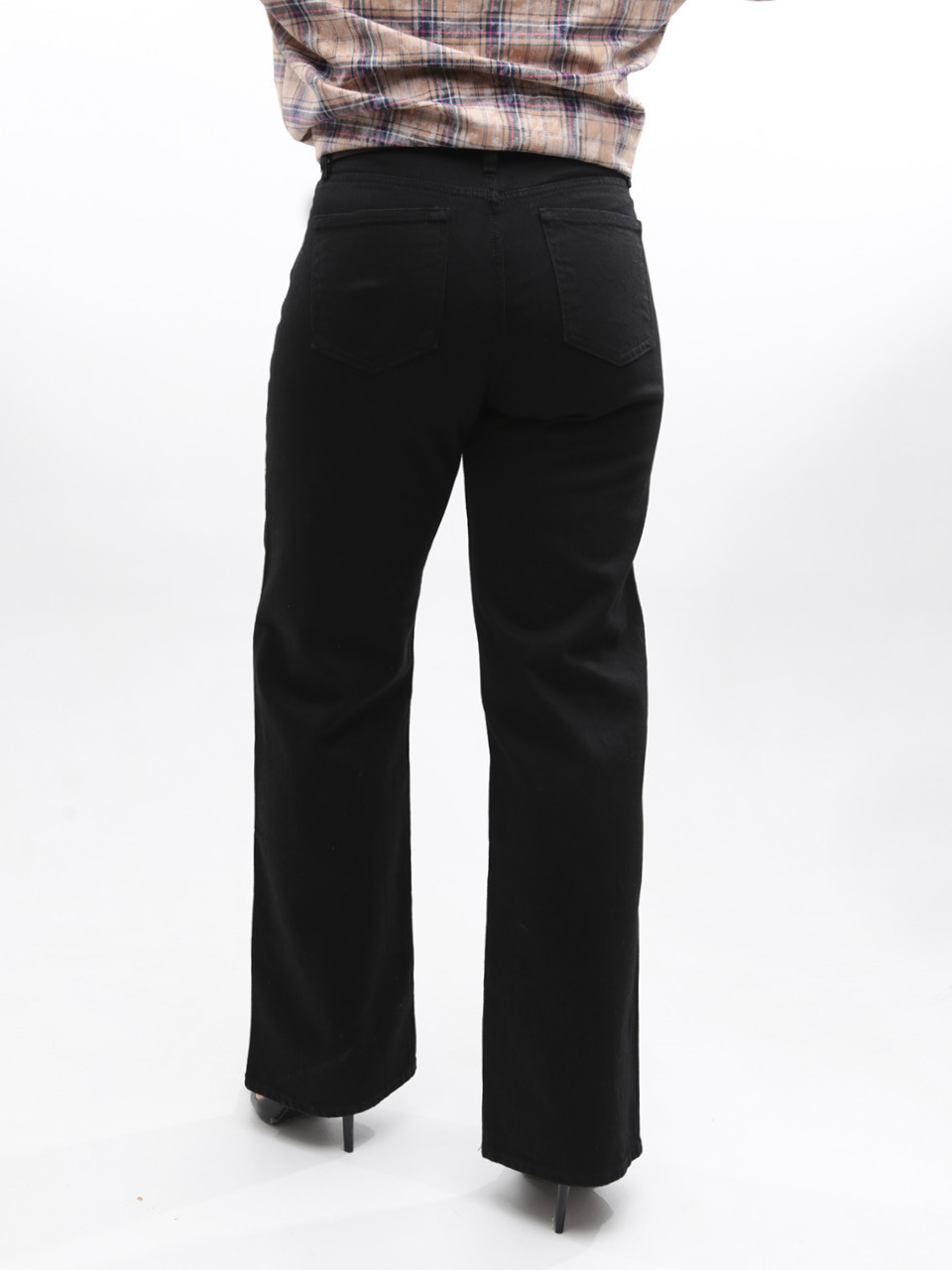 Джинси жіночі чорні широкі великий розмір 1209-2-B