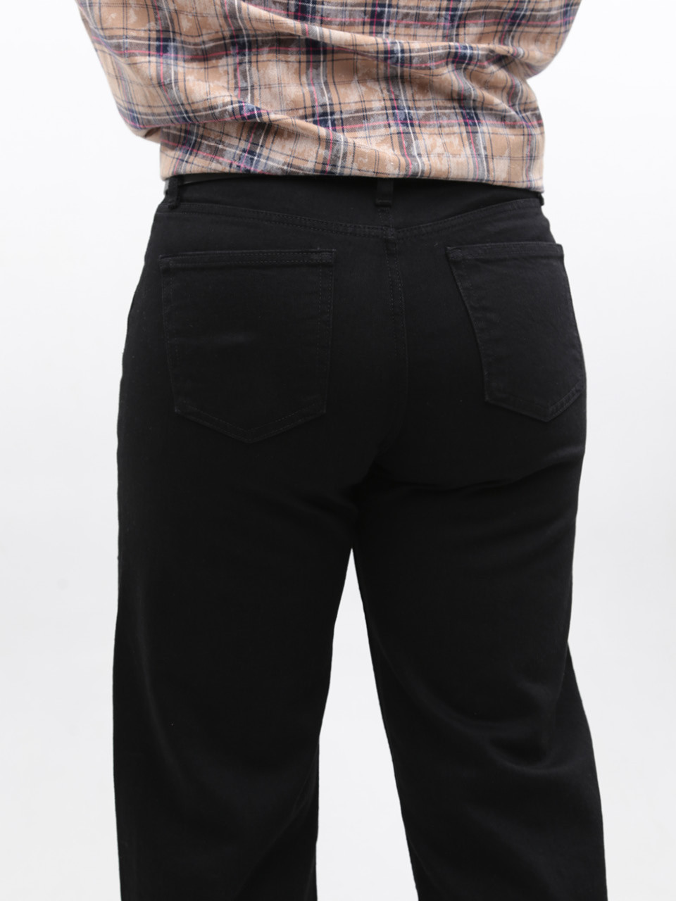 Джинси жіночі чорні широкі великий розмір 1209-2-B