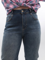 Джинси жіночі брудно-сині МОМ прямі великі розміри 1612-B