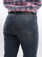 Джинси жіночі брудно-сині МОМ прямі великі розміри 1612-B