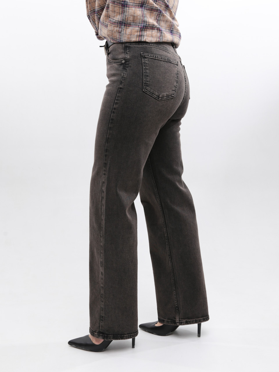 Джинси жіночі коричневі широкі зі стрейчем 3287-062