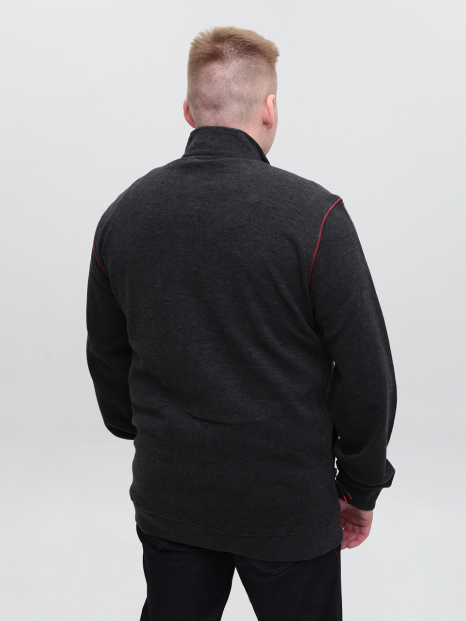 Кофта чоловіча чорна на блискавці великий розмір 06-B-1