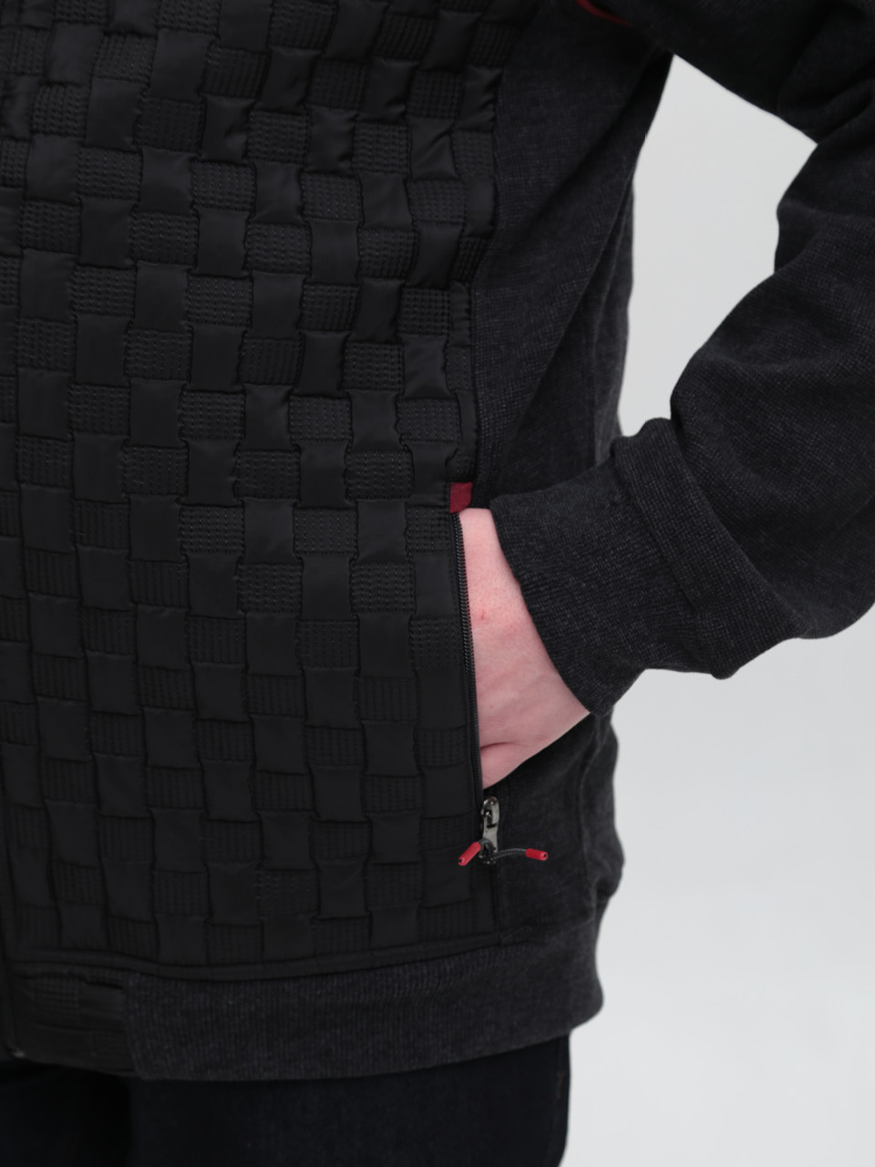 Кофта чоловіча чорна на блискавці великий розмір 06-B-1