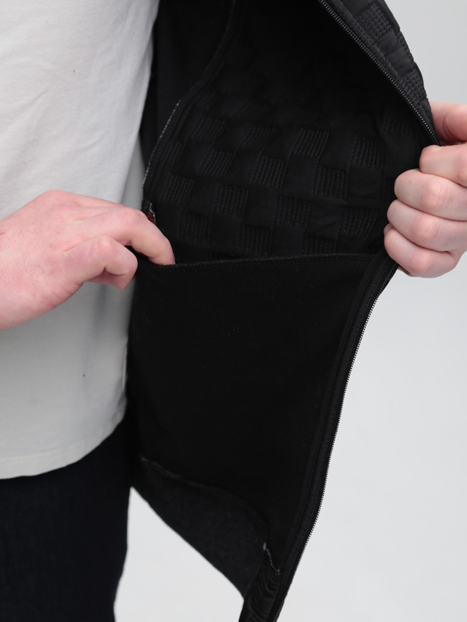 Кофта чоловіча чорна на блискавці великий розмір 06-B-1