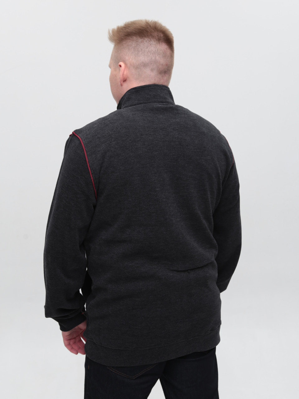 Кофта чоловіча чорна на блискавці великий розмір 06-B-1