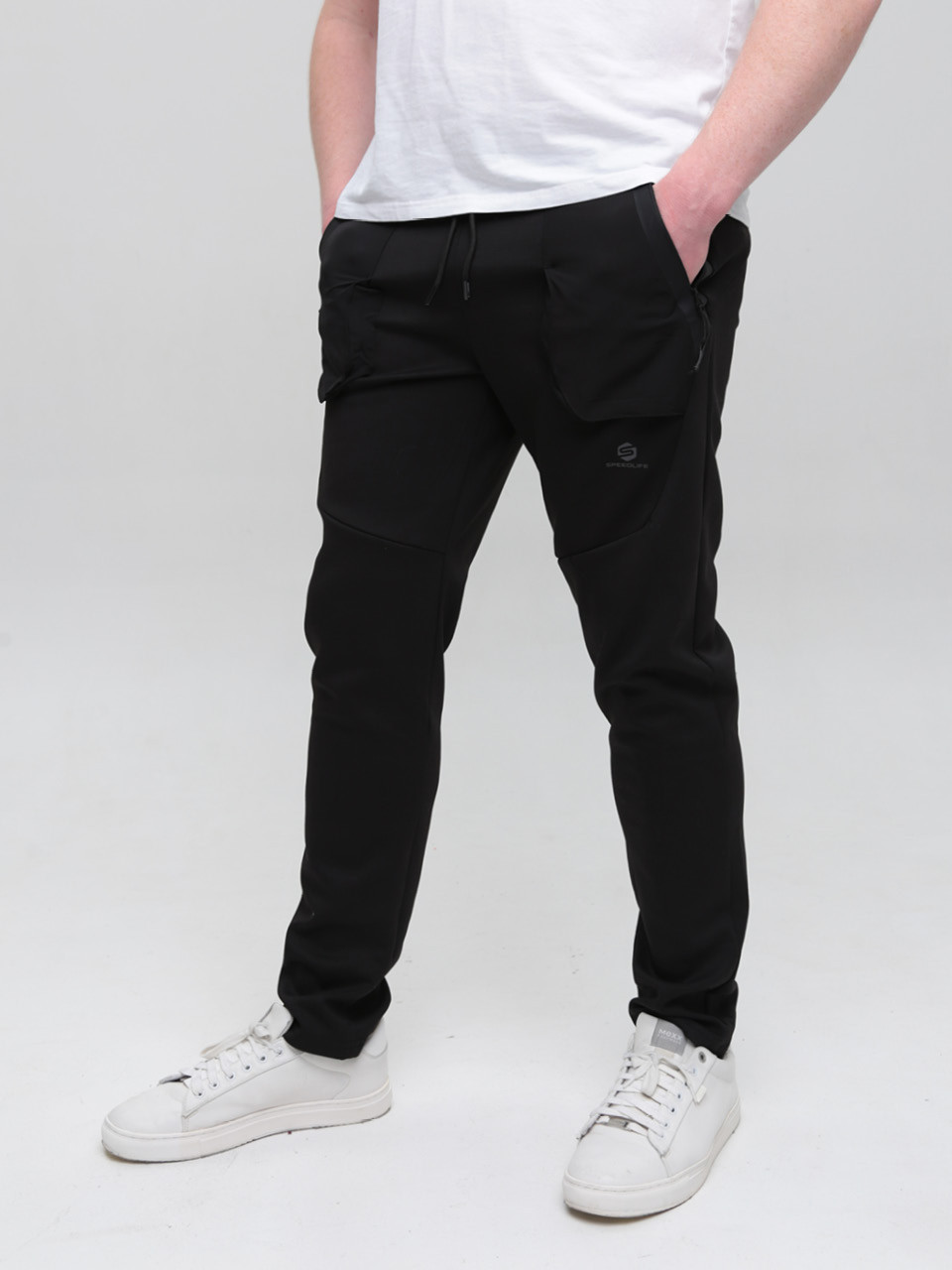 Спортивні штани чоловічі тонкі чорні 0227-1