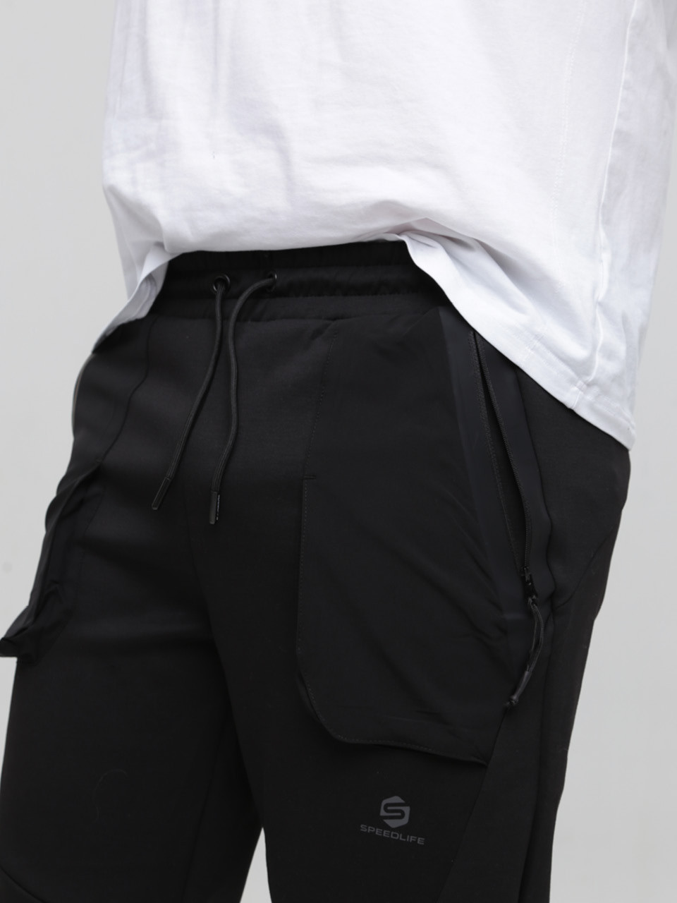 Спортивні штани чоловічі тонкі чорні 0227-1