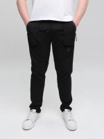 Спортивні штани чоловічі тонкі чорні 0227-1