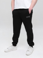 Спортивні штани чоловічі чорні джогери на флісі 0229-1