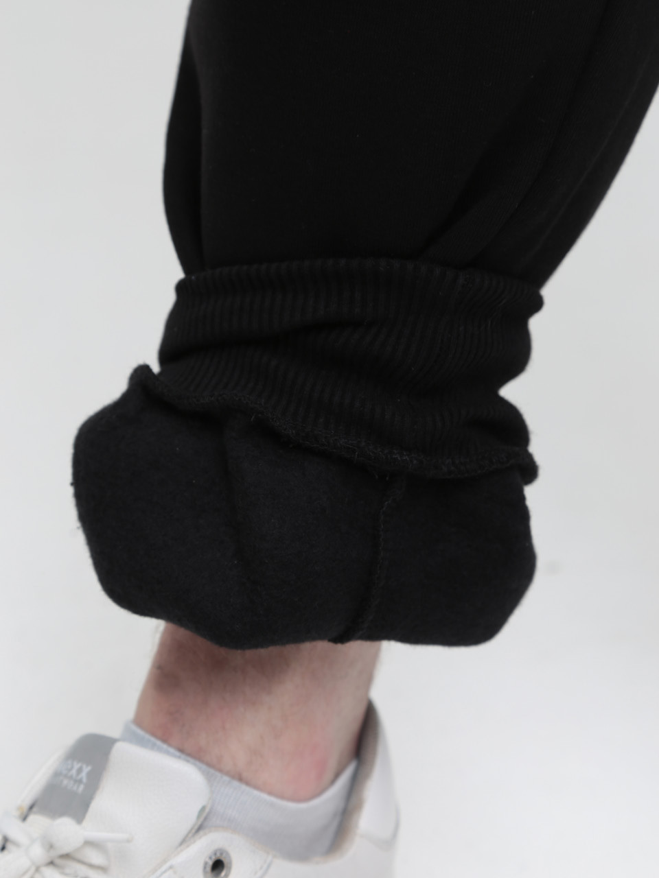 Спортивні штани чоловічі чорні джогери на флісі 0229-1