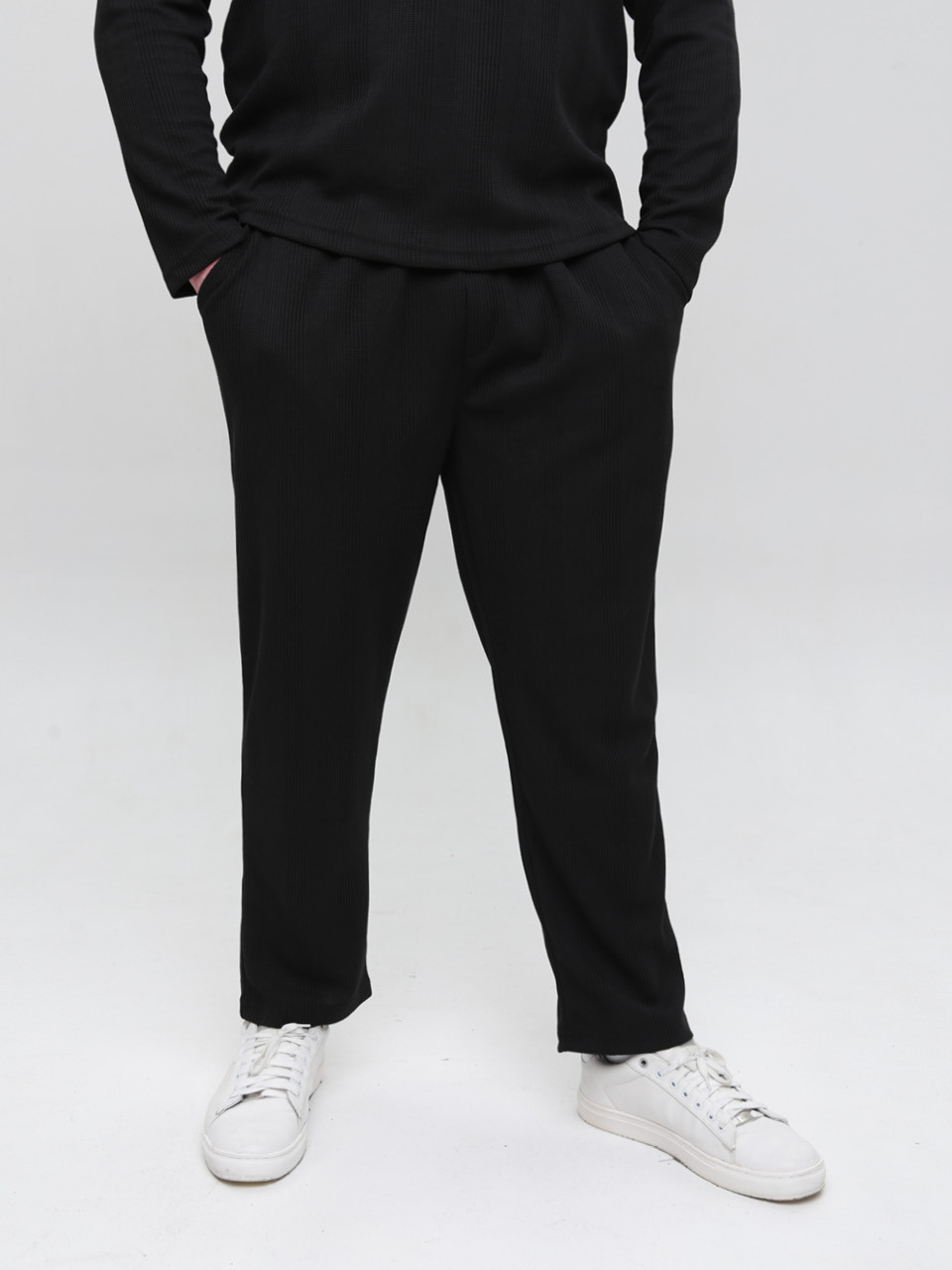 Спортивні штани чоловічі чорні МОМ тонкі 5458-1