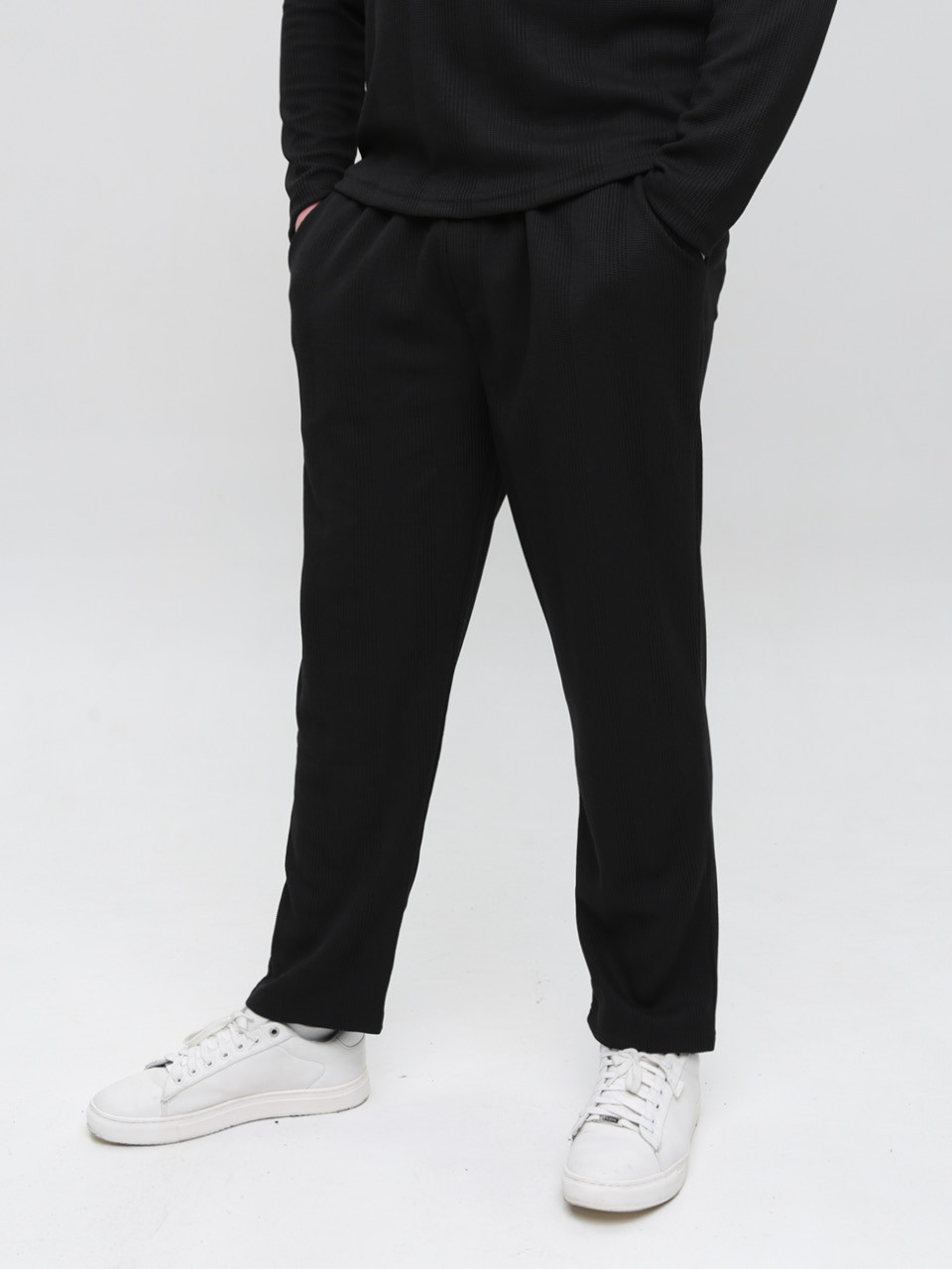 Спортивні штани чоловічі чорні МОМ тонкі 5458-1