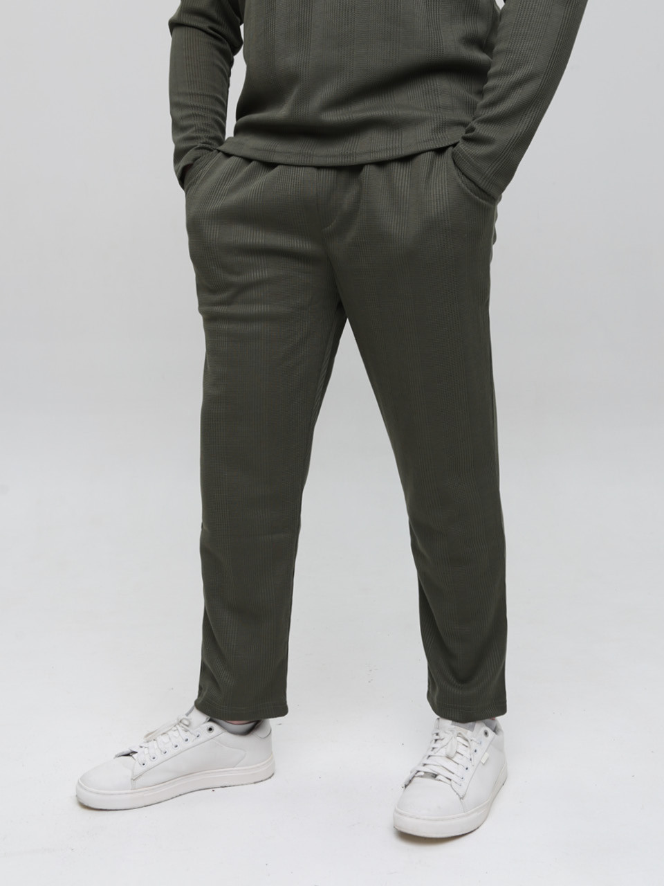 Спортивні штани чоловічі хакі МОМ тонкі 5458-2