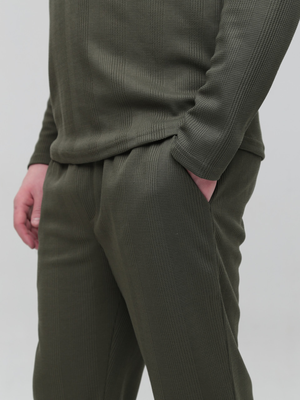 Спортивні штани чоловічі хакі МОМ тонкі 5458-2