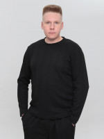 Лонгслив мужской черный тонкий прямой 5450-1