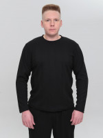 Лонгслив мужской черный тонкий прямой 5450-1