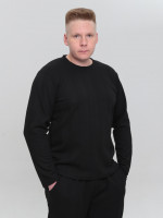 Лонгслив мужской черный тонкий прямой 5450-1