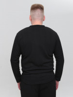 Лонгслив мужской черный тонкий прямой 5450-1