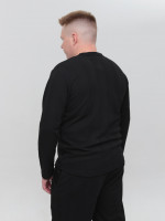 Лонгслив мужской черный тонкий прямой 5450-1