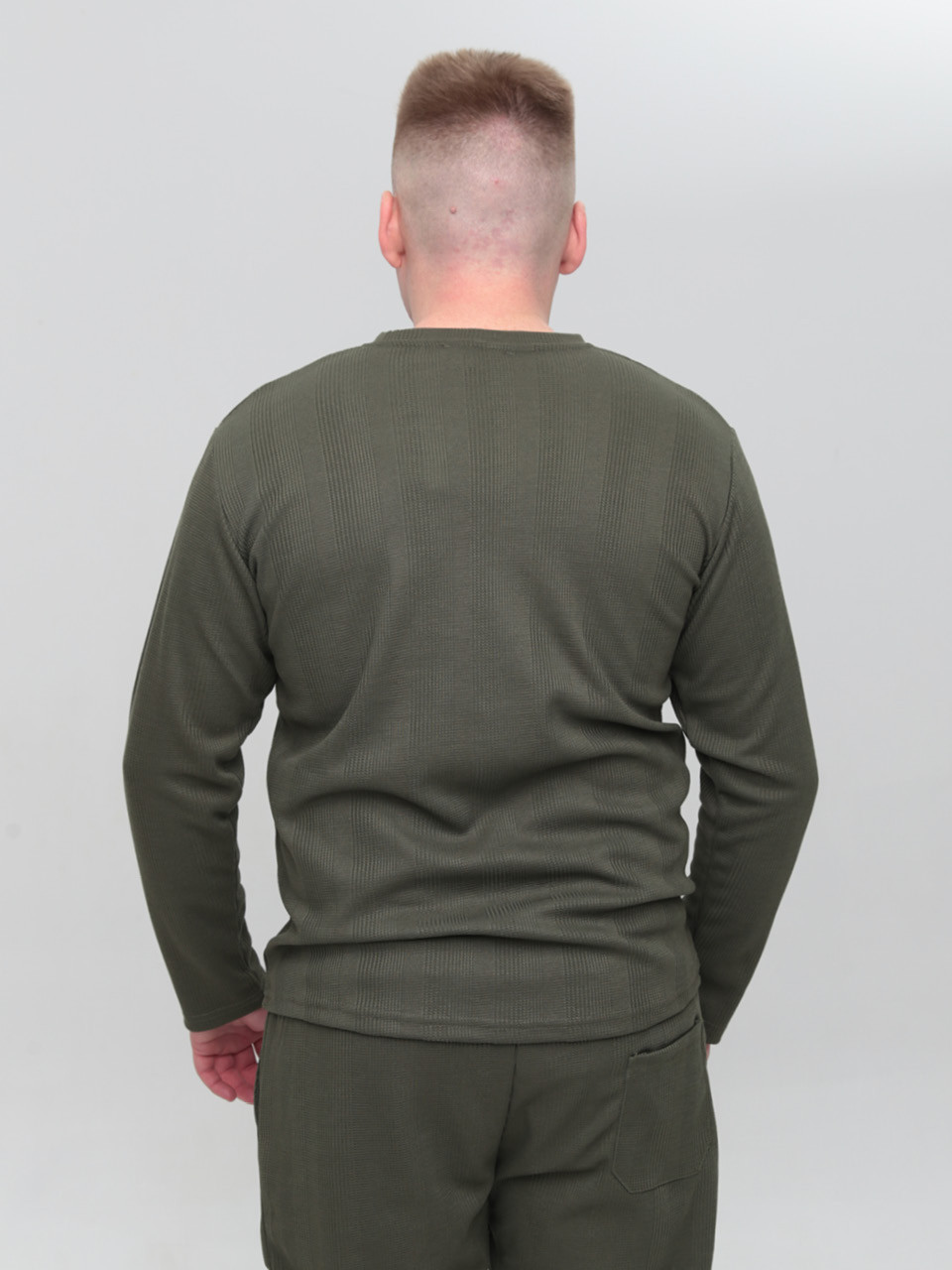 Лонгслив мужской хаки прямой тонкий 5450-2