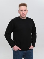 Лонгслив мужской черный прямой  5453-1