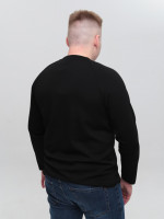 Лонгслив мужской черный прямой  5453-1