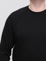 Лонгслив мужской черный прямой  5453-1