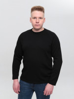 Лонгслив мужской черный прямой  5453-1