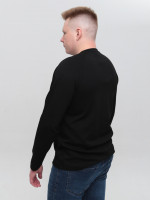 Лонгслив мужской черный прямой  5453-1