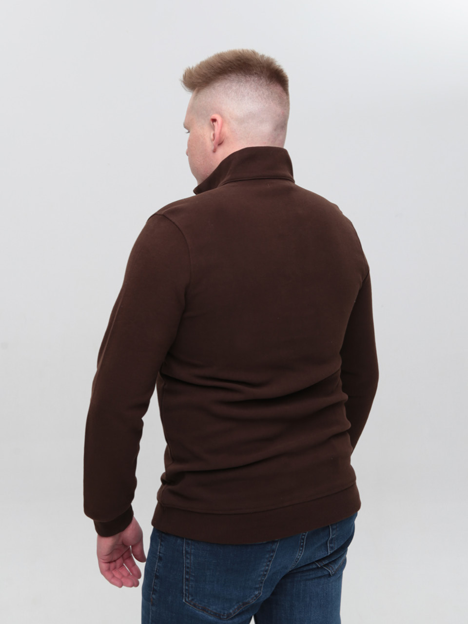 Джемпер чоловічий коричневий комір на блискавці 9137-4