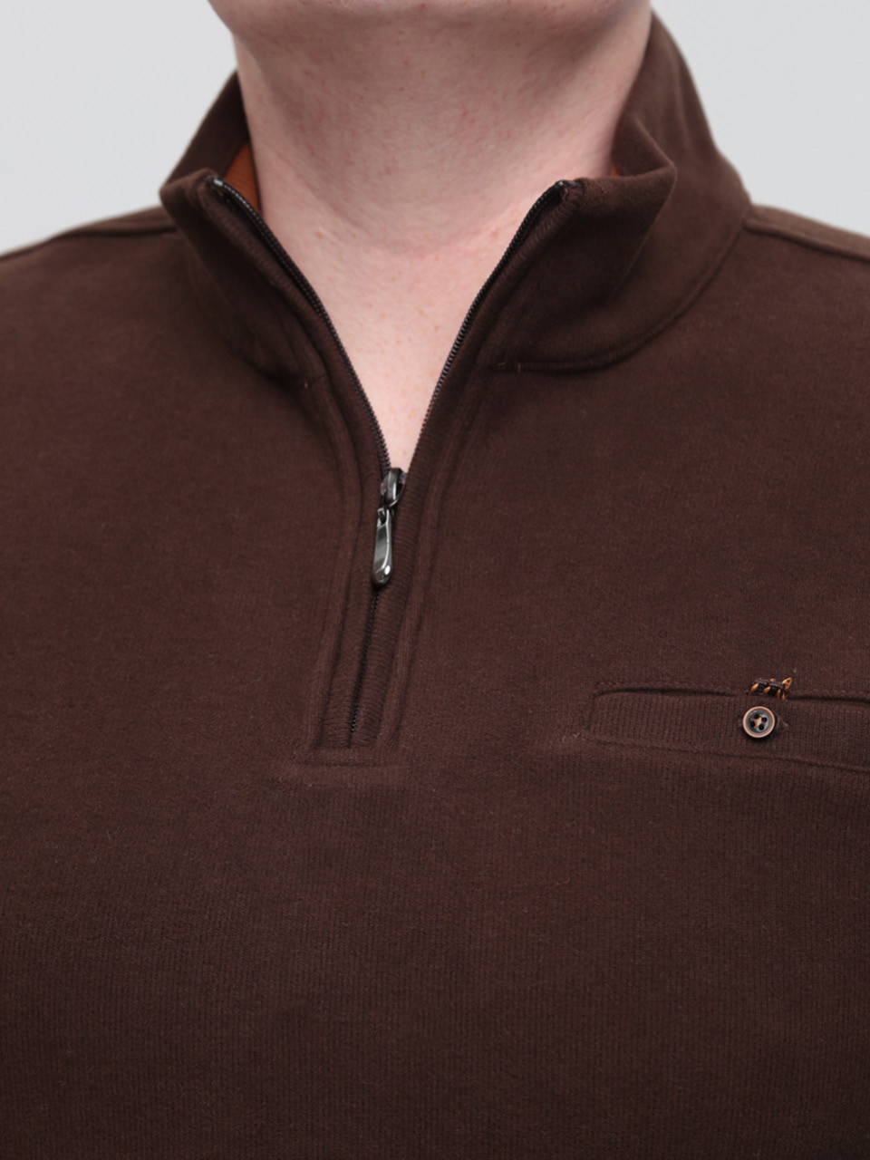 Джемпер чоловічий коричневий комір на блискавці 9137-4