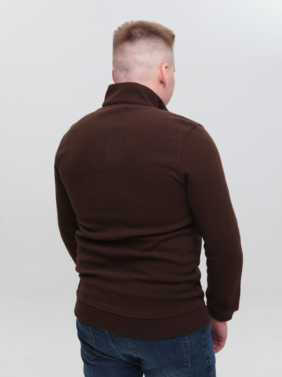 Джемпер чоловічий коричневий комір на блискавці 9137-4