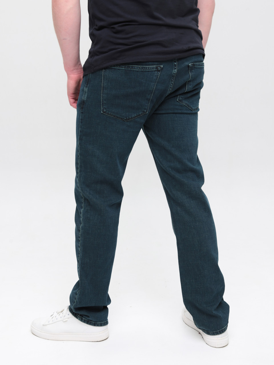 Джинсы мужские слим зеленые со стрейчем 4524