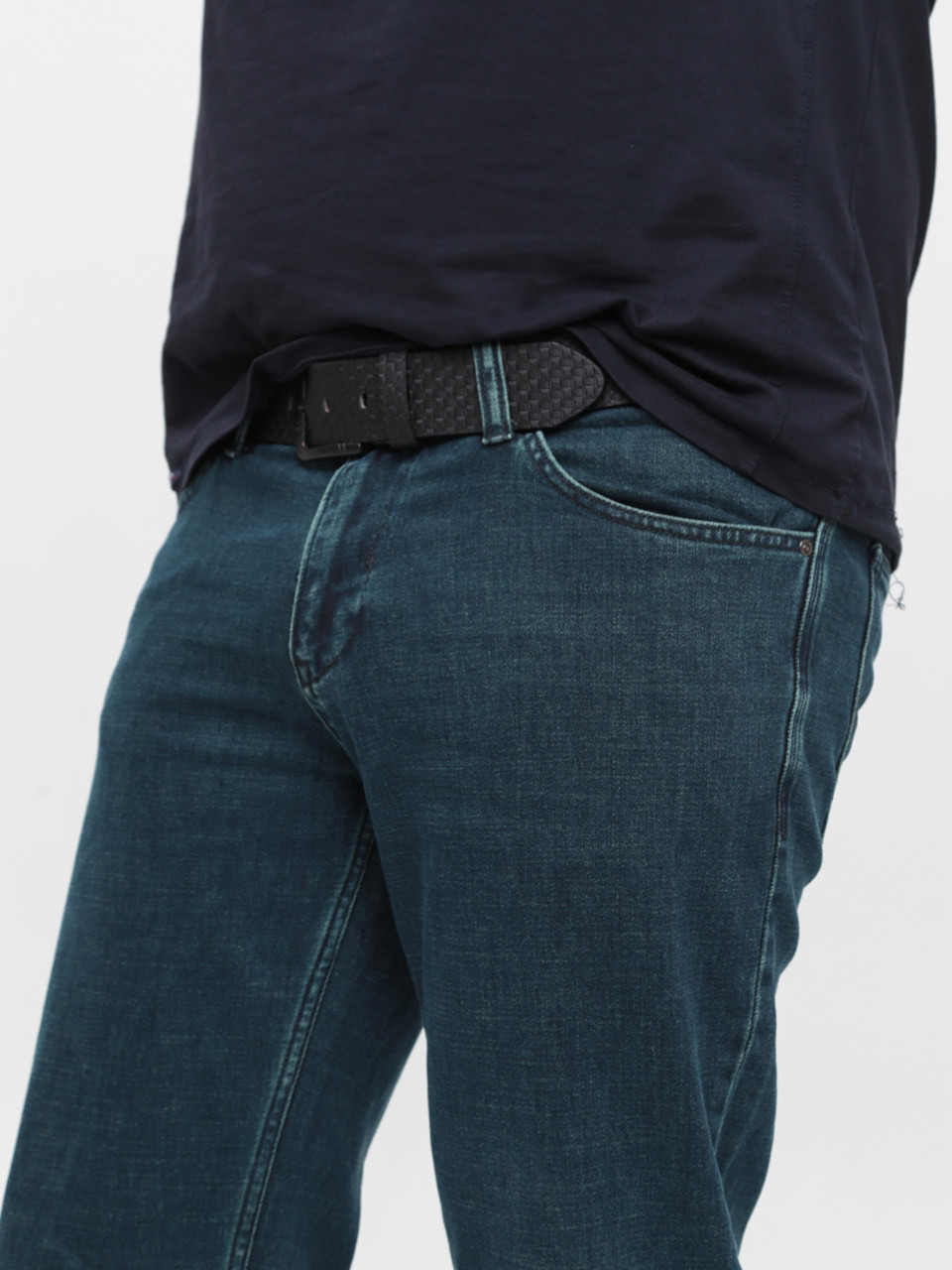 Джинсы мужские слим зеленые со стрейчем 4524