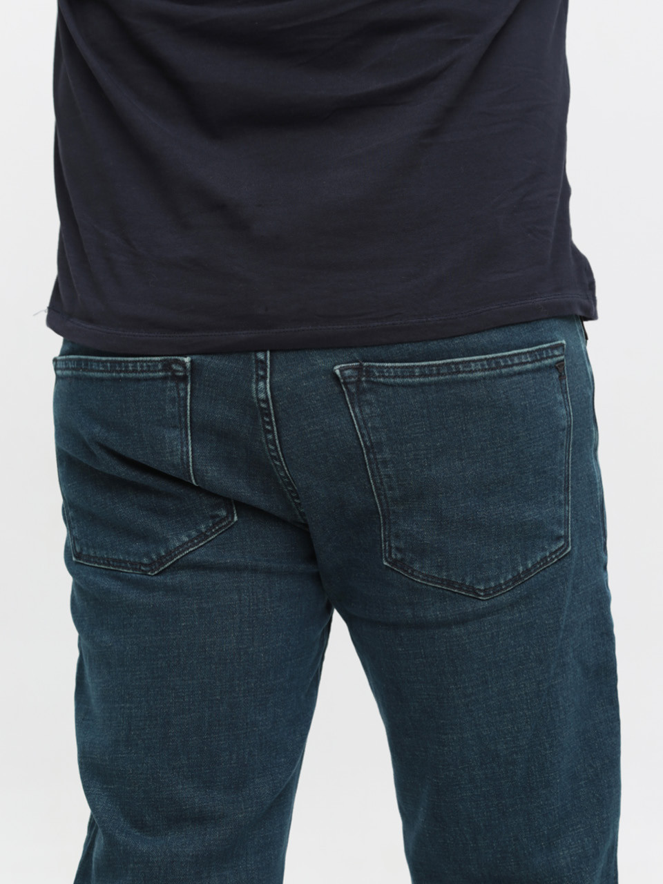 Джинсы мужские слим зеленые со стрейчем 4524