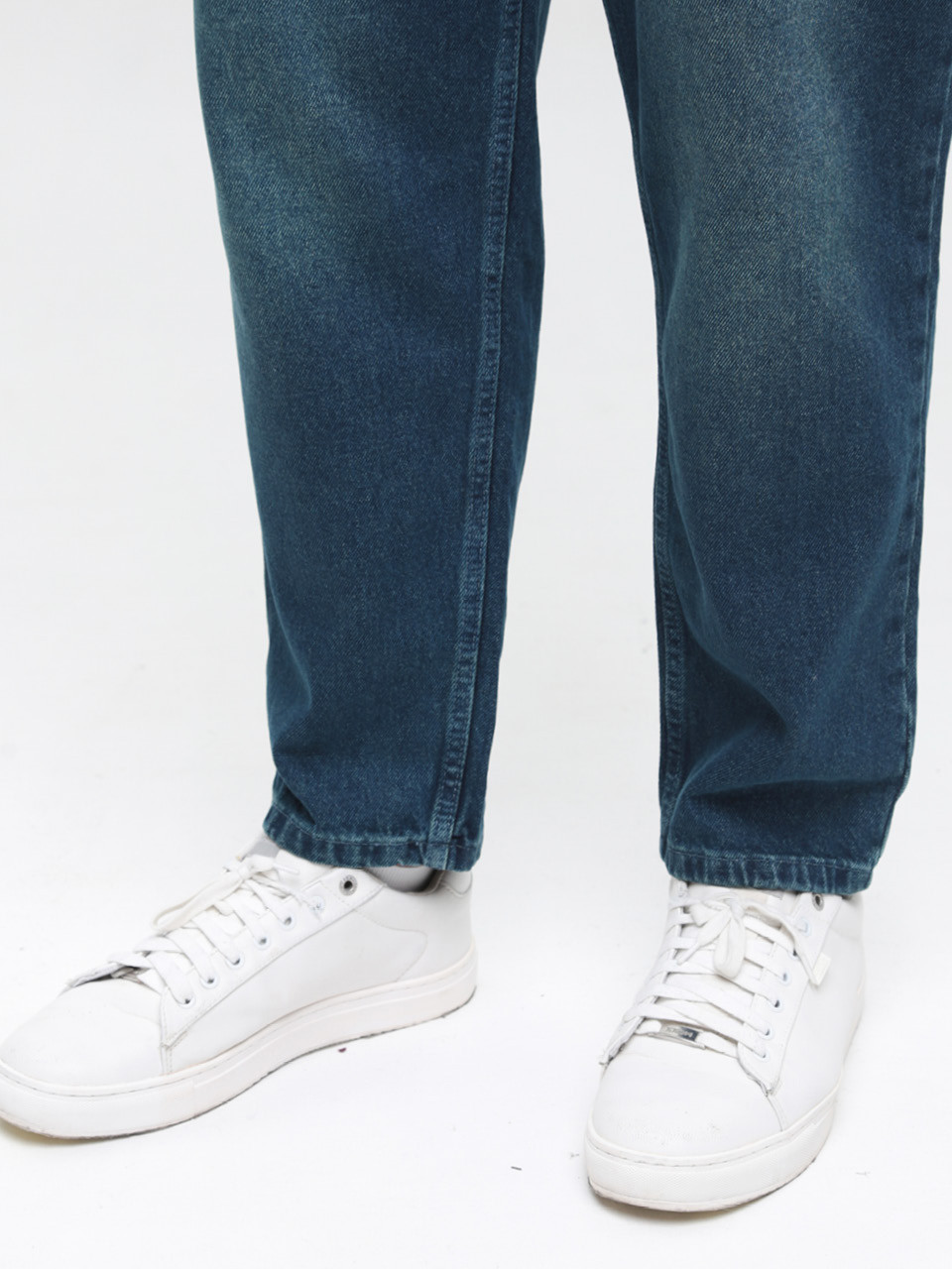 Джинсы мужские МОМ сине-зеленые  2030-577