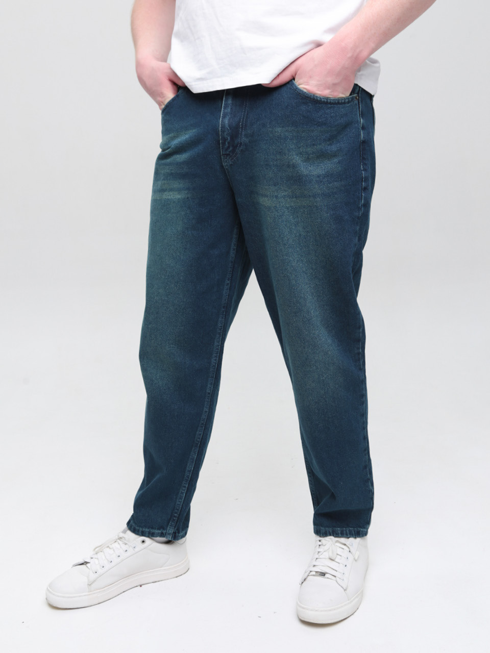 Джинсы мужские МОМ сине-зеленые  2030-577