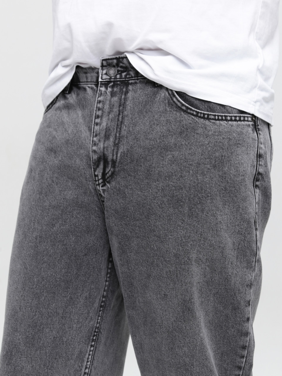 Джинсы мужские МОМ серые с высокой посадкой  2030-586