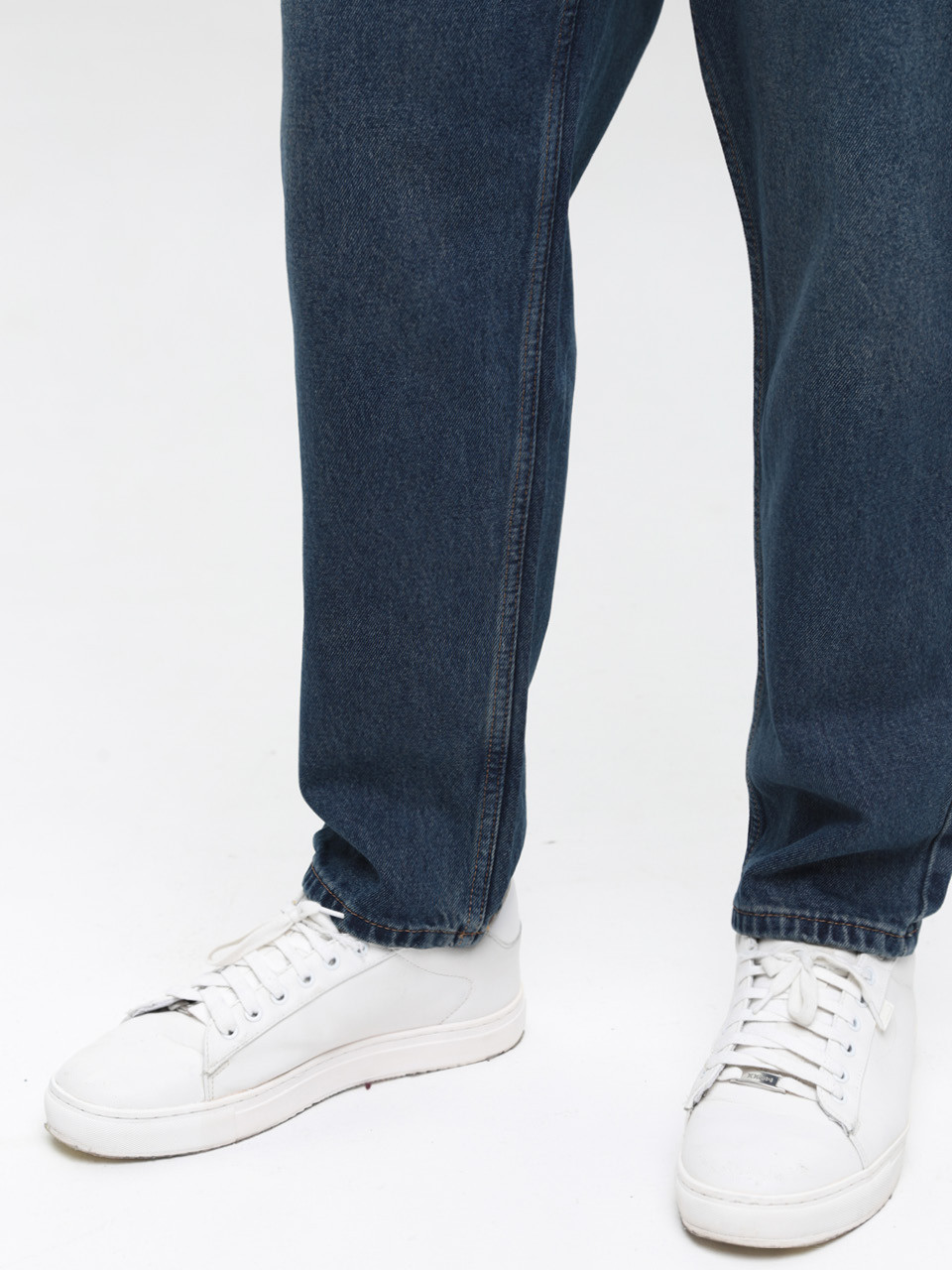 Джинсы мужские грязно-синие МОМ с высокой посадкой 2030-591