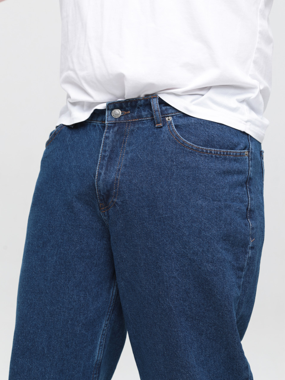 Джинсы мужские синие МОМ с варкой 2030-604