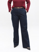 Джинсы женские широкие темно-синие длинные 1628