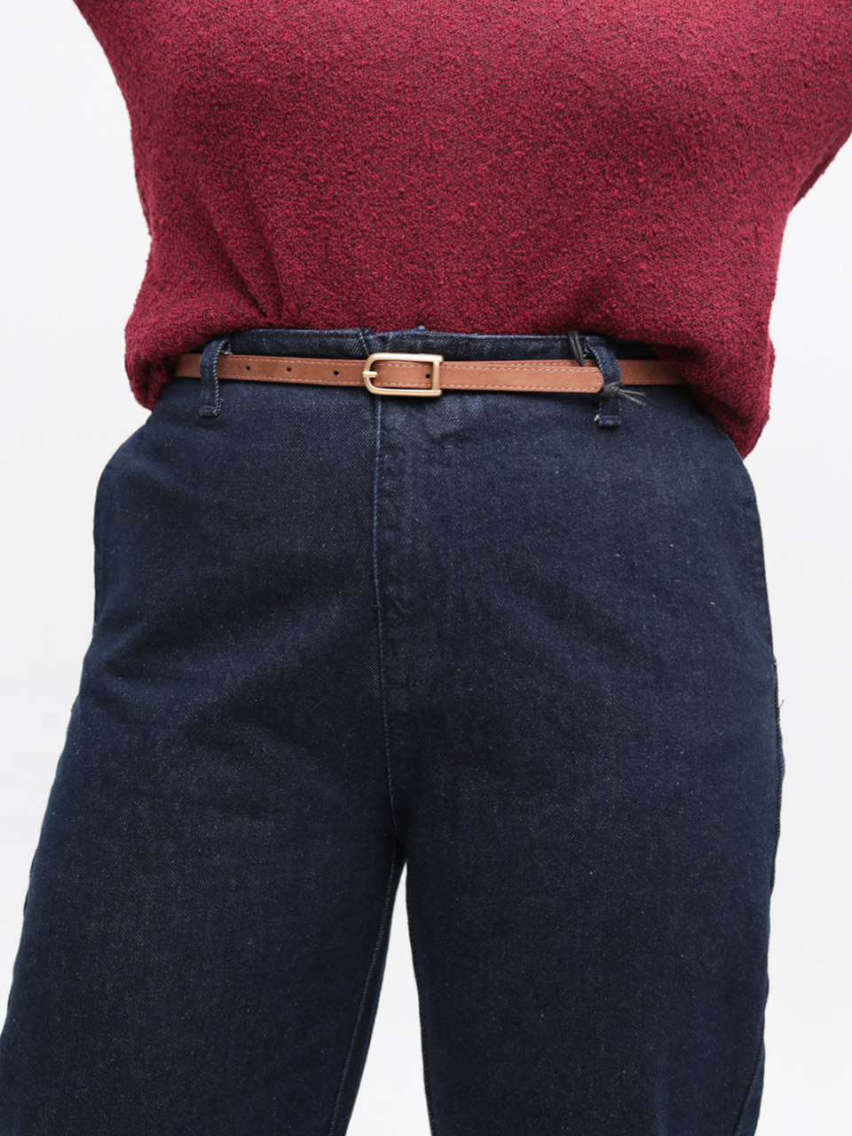 Джинсы женские широкие темно-синие длинные 1628