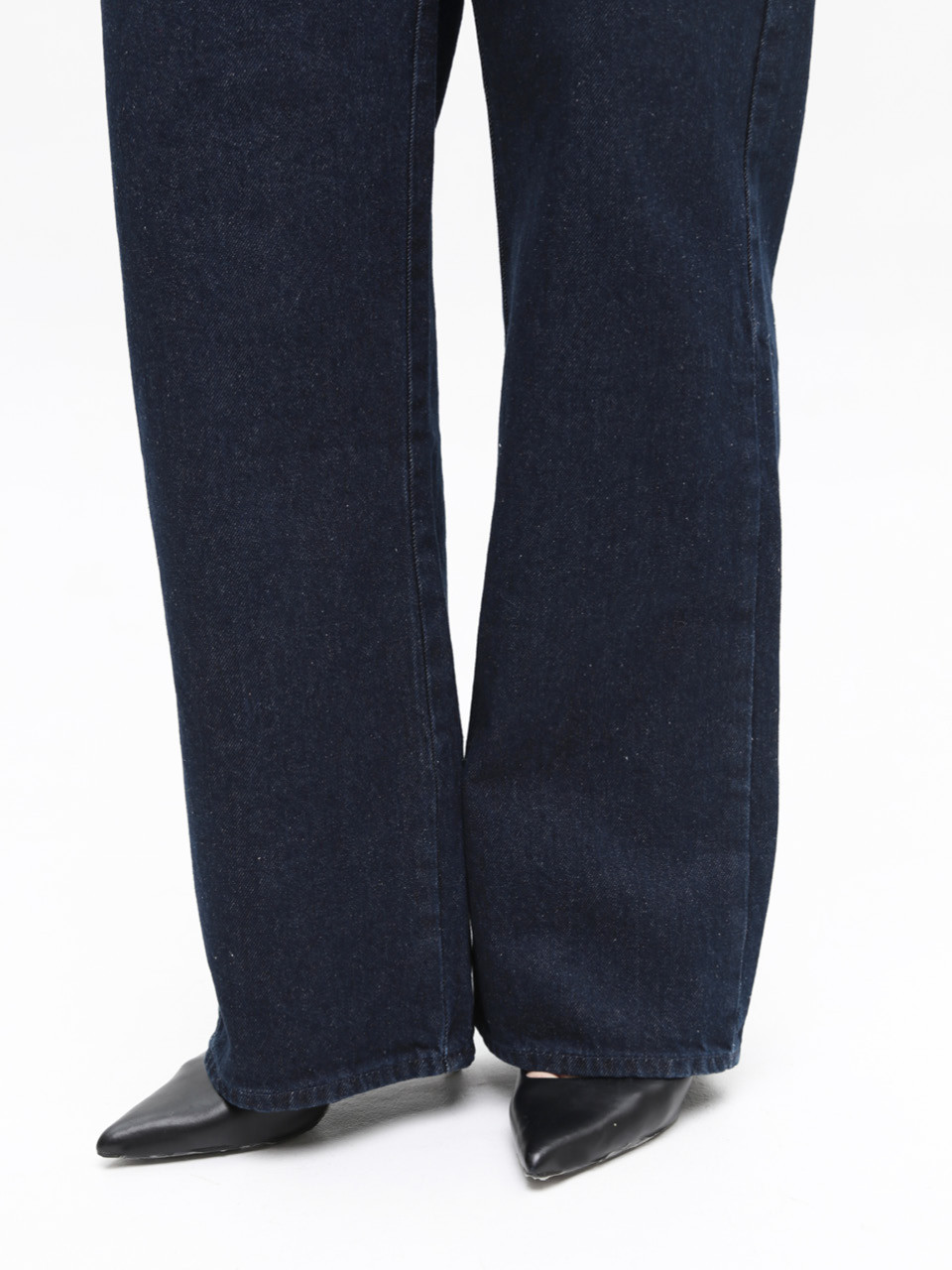 Джинсы женские широкие темно-синие длинные 1628